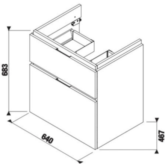 JIKA Cubito H40J4244025001 Skrinka pod umývadlo 65cm biela