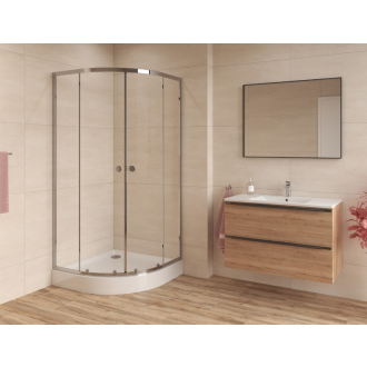BASIC sprchový kút štvrťkruh 80x80, sklo chinchila, chróm SIKOMUS80CRT