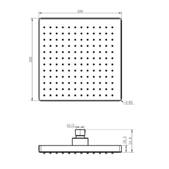 SIKO hlavová sprcha hranatá 20cm chróm SIKOBSHSHP41