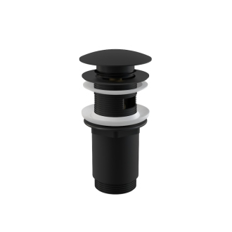 ALCA A392BLACK Výpusť umývadlová CLICK/CLACK 5/4&quot;&quot; celokovová s prepadom, čierna-mat