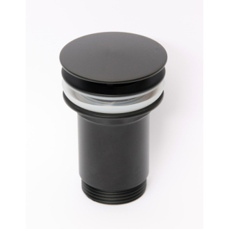 ALCA A396BLACK Výpusť umývadlová 5/4&quot; celokovová, veľká zátka, čierna-mat