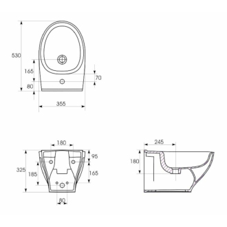 Cersanit Moduo bidet závesný s otvorom na batériu K116-026