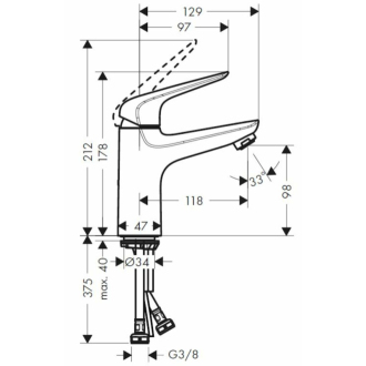 Hansgrohe HG288 umývadlová bez výpustu SIKOBHGN271M
