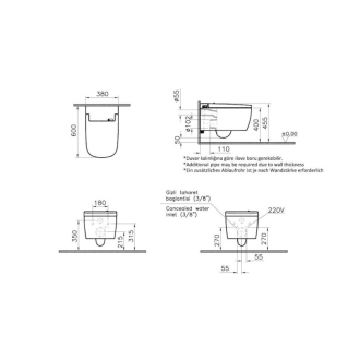 V CARE BASIC 1.1 bidet + wc, diaľkový ovládač 5674B003-6193