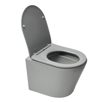 INFINITIO závesný klozet Rim-ex vr.sedátka šedá mat SATINF010RREXPLGRM