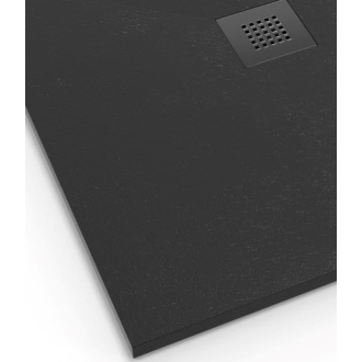 SAT vanička litýmramor, 90x90, čierna SATALEK90Q
