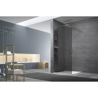 SAT Walk-in sprchová zástena 107x200 profil, dym.sklo, doplnky SATBWI110KSPRDOPL