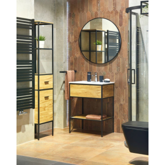 Zrkadlo B-Way okrúhle pr.80cm, čierny rám ZBWKU80C