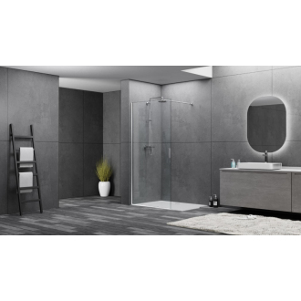 Walk-in 858X1950, číre sklo 6mm, chróm SATWIPRO90