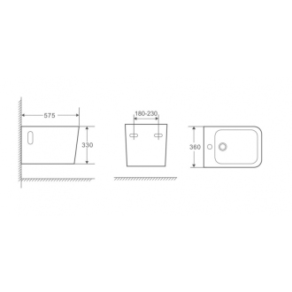ORLO závesný bidet, hranatý OLKLT003F