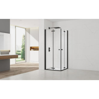 Sprchové skladacie dvere - čierne T 90x100 SATSK90100C