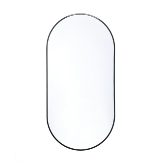 Zrkadlo B-Way oválne 80x40cm, čierny rám ZBWOV8040C