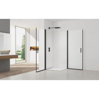 Sprchové dvere 90x80 čierne T, madlo SATFUD9080C