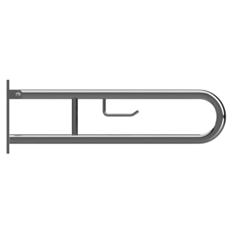 BEMETA HELP: Sklopný úchyt v tvare U 750 mm, nerez lesk, s krytkou a držiakom 301407301