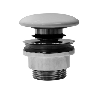 GSI umývadlová výpusť 5/4“, click-clack, keramická zátka, 5-65mm, biela mat PCS09