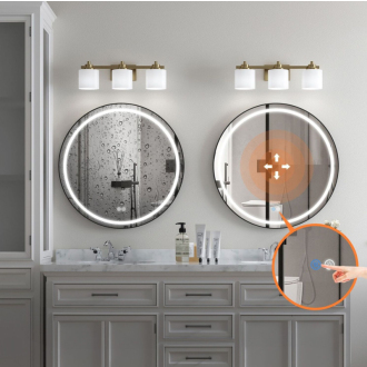 REA Zrkadlo LED 50cm čierna HOM-05511