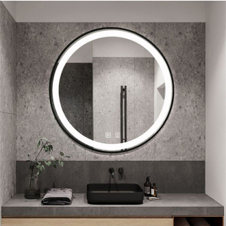 REA Zrkadlo LED 50cm čierna HOM-05511