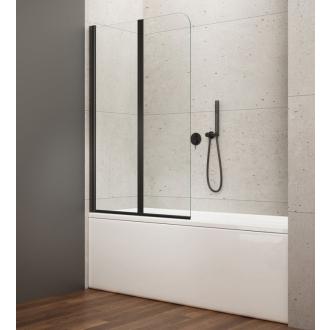 WILA vaňová zástena 900x1400 mm skladacia, čierna, číre sklo AQ5742B