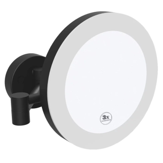 X-ROUND BLACK kozmetické zrkadlo závesné LED, ? 200mm, čierna XR016B