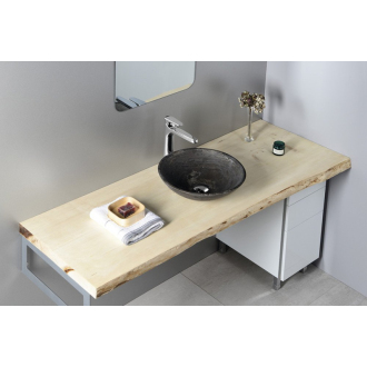 BLOK 1 kamenné umývadlo priemer 40cm, matný tmavý kameň 2401-02