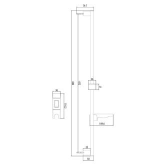 Posuvný držiak sprchy s mydelničkou, 680mm, chróm 1206-07