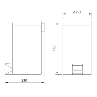 SIMPLE LINE odpadkový kôš okrúhly 12l, leštený nerez 27112
