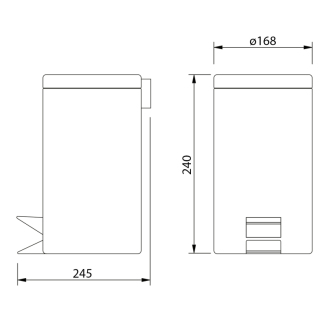SIMPLE LINE odpadkový kôš okrúhly 3l, leštený nerez 27103