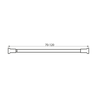 Teleskopická rozperná tyč 70-120cm, leštená nerez TZ120