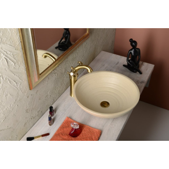 ANTEA stojanková umývadlová batéria vysoká s výpustou, výška 245mm, bronz 3176L