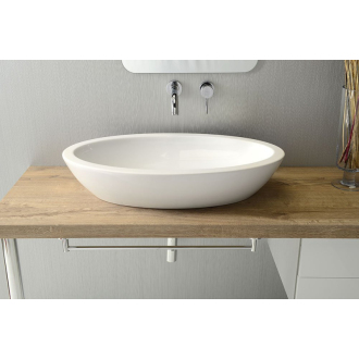 SISTEMA keramické umývadlo oválne bez prepadu 75x42cm, biela 10AR65075