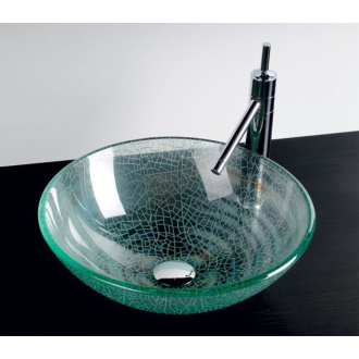 ICE sklenené umývadlo priemer 42 cm, číra s pieskovaním 2501-04