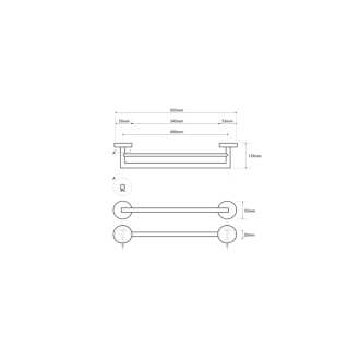 X-STEEL držiak na uteráky dvojitý 655mm, brúsená nerez (104204055) XS403