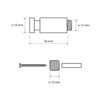 X-ROUND vešiačik 30mm, chróm (104506092) XR212