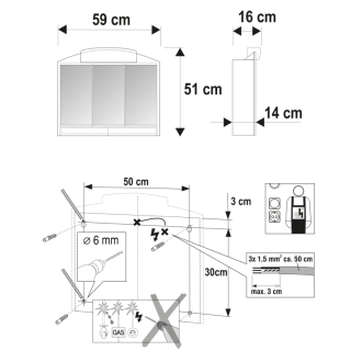 RANO galerka 59x51x16cm, 2x12W, biela plast 541302