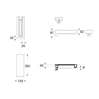 INKA odkladná keramická doska 12x35, 5cm, biela 341501
