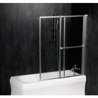 OLBIA pneumatická vaňová zástena 1230 mm, strieborný rám, číre sklo 30317