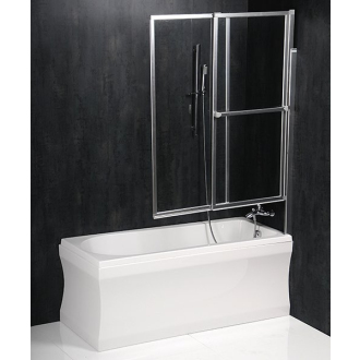 OLBIA pneumatická vaňová zástena 1230 mm, strieborný rám, číre sklo 30317