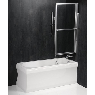 OLBIA pneumatická vaňová zástena 1230 mm, strieborný rám, číre sklo 30317