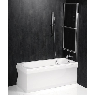 OLBIA pneumatická vaňová zástena 1230 mm, strieborný rám, číre sklo 30317