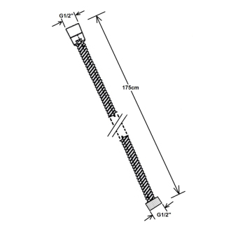 Sprchová hadica, 175 cm, zlato FLE10ZL