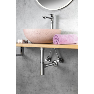 Aqualine Umývadlový sifón 1&#39;1/4, odpad 32mm okrúhly, chróm CV1003