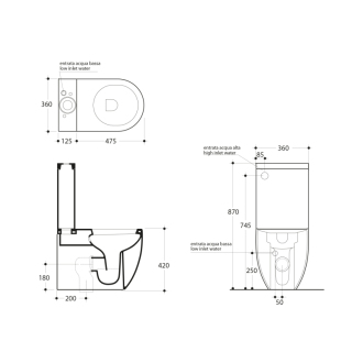 FLO WC kombi misa 36x43x60cm, spodný/zadný odpad 311701