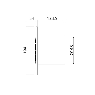 B-15 PLUS T kúpeľňový ventilátor s časovačom, 25W, potrubie 150mm, biela 00983100