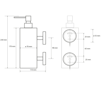 X-ROUND dávkovač mydla 550ml, chróm (104109032) XR102