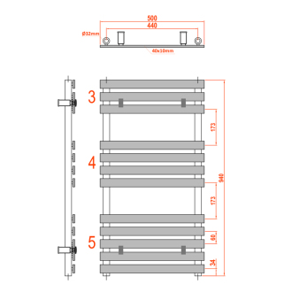 JALOUSI vykurovacie teleso 500x940mm, 328W, biela 1801-10
