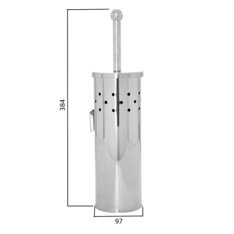 SIMPLE LINE WC kefa guľatá s otvormi, na zavesenie, leštený nerez GA1223