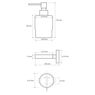 X-ROUND dávkovač mydla MINI 200ml, chróm (104109102) XR103