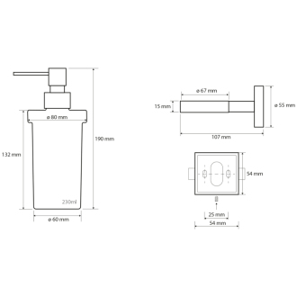 X-SQUARE dávkovač mydla 200ml, chróm (132109017) XQ100