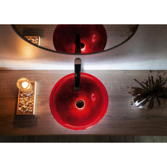 MURANO ROSSO IMPERO sklenené umývadlo okrúhle 40x14 cm, červená AL5318-63