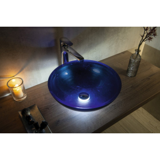 MURANO BLU, sklenené umývadlo okrúhle 40x14 cm, modrá AL5318-65